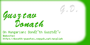 gusztav donath business card